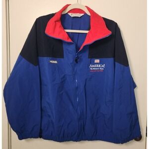 Vtg Columbia America's Cup 1995 Women's Team Lrg Embroidered Windbreaker‎ Jacket